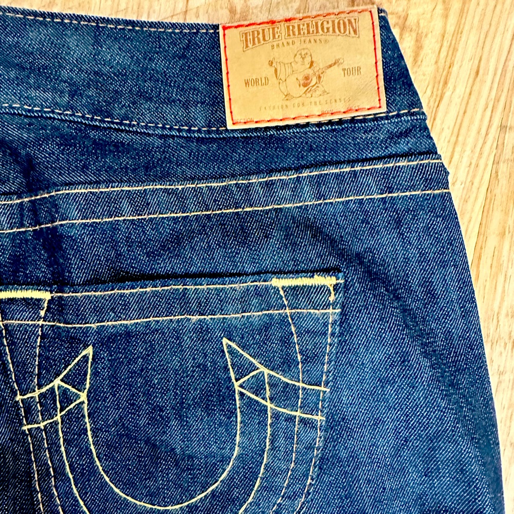 True Religion wide leg jeans dark wash